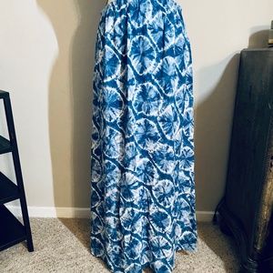 Teal blue and white tie dyed skirt by Alternative, size S